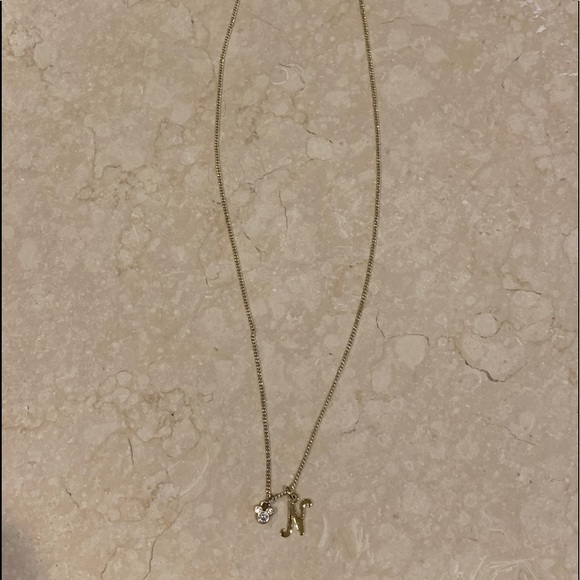Swarovski Initial “N” Necklace with Minnie Mouse - Picture 2 of 3